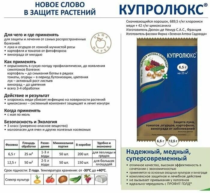 Изображение Купролюкс от болезней овощей и винограда 12,5 грамм