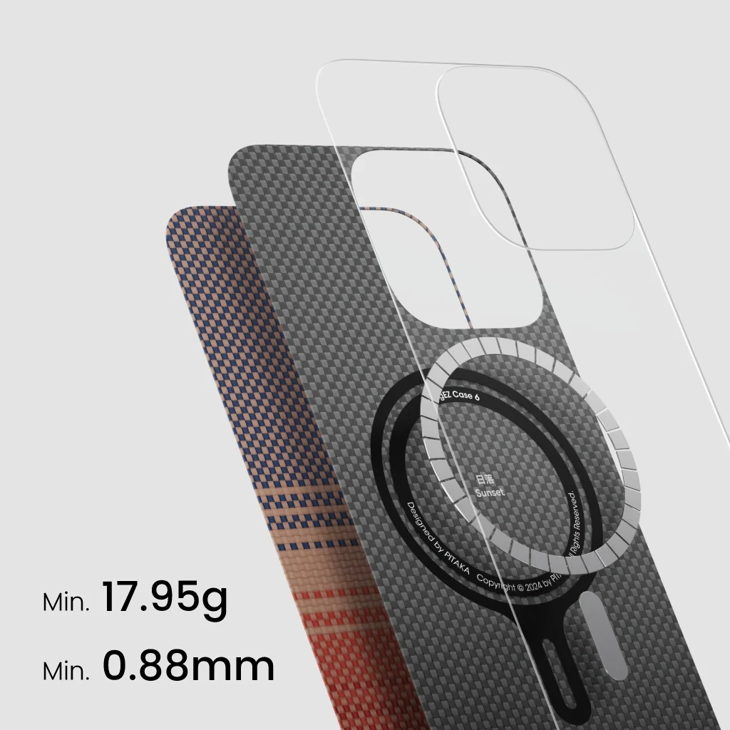 Чехол PITAKA Tactile Woven Case для iPhone 16 Pro Max 6.9", принт закат (Sunset) — фото 1