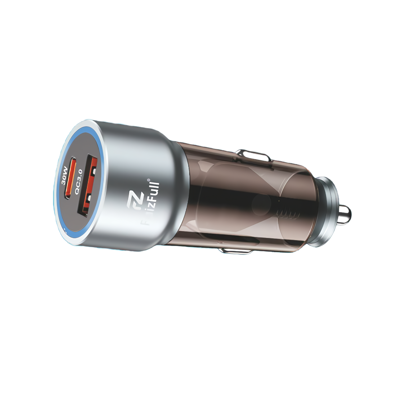 Автомобильное зарядное устройство с быстрой зарядкой PD + QC3.0 / USB-C 30Вт + USB-A 18Вт — фото 1