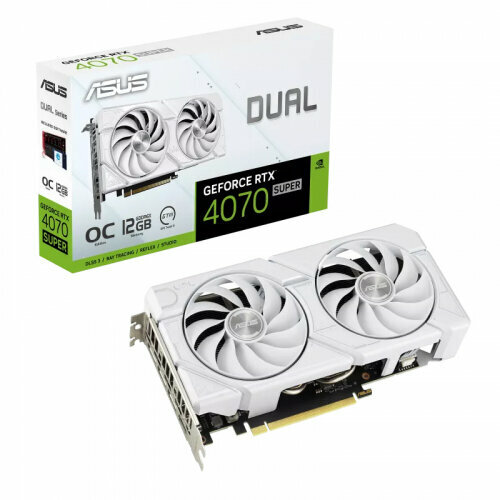 Видеокарта Asus GeForce RTX 4070 SUPER DUAL EVO OC WHITE 12G 83998₽