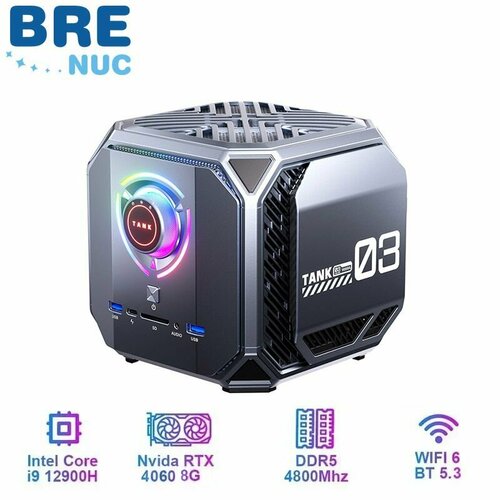 BRENUC Mini PC M1A Intel Core i9-12900H (14C/20T, 5.0GHz), 32ГБ DDR5 RAM, 1024ГБ NVME SSD, NVIDIA GeForce RTX 4060 (8GB), Windows 11 pro