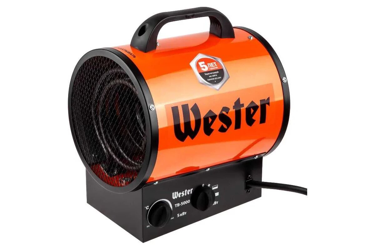 WESTER Тепловентилятор электрический TB-5000 5кВт 400м3/ч 45м2 4.8кг 615365