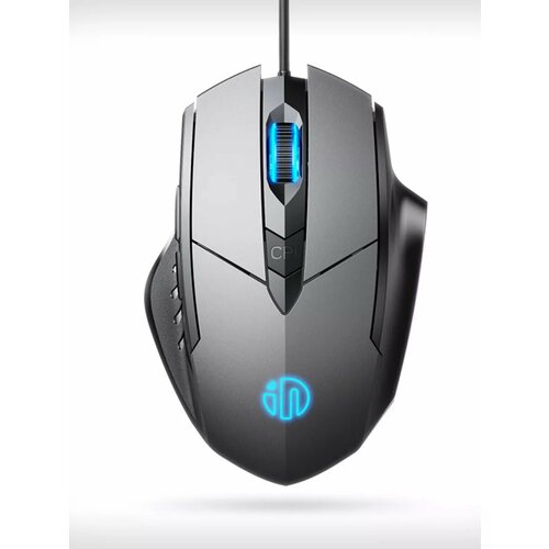 Проводная мышь inphic PW1 бесшумная с подсветкой анатомической формы для правой руки регулировка DPI программируемая 1099₽