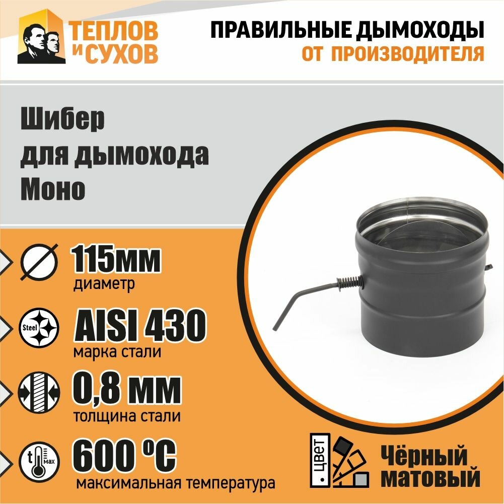 Шибер ШМ(М)-Р 430-0.8 D115 Эмаль