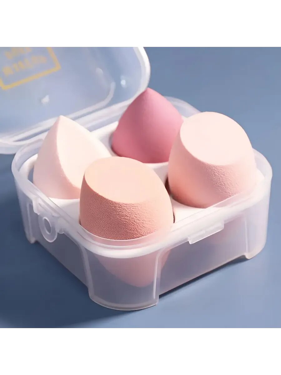 Спонжи для макияжа в кейсе 4 штуки