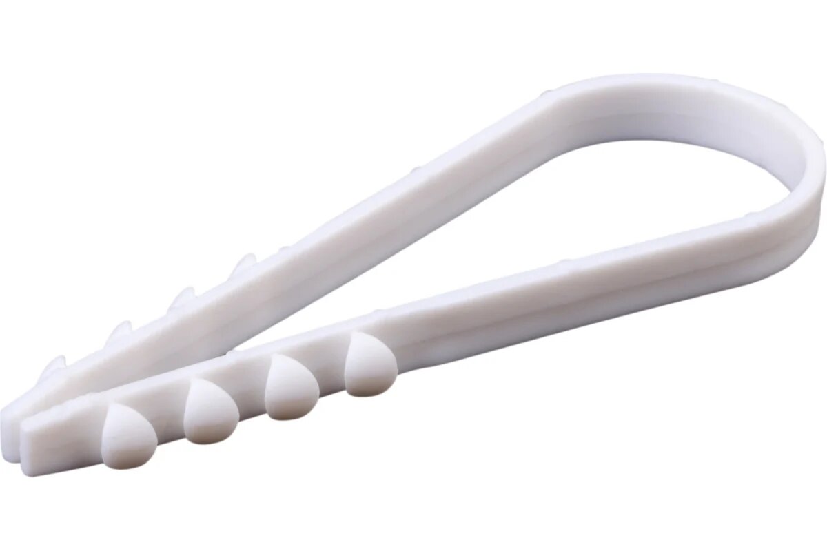 Duwi ДХК 19-25 дюбель-хомут круглый белый 10 шт для монтажа кабельной проводки