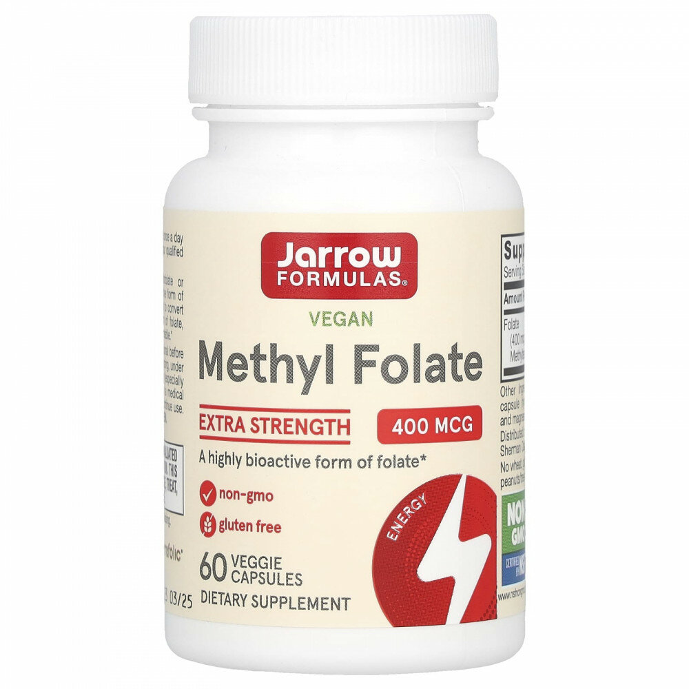 Jarrow Formulas Methyl Folate вег. капс, 400 мкг, 10 г, 60 шт.