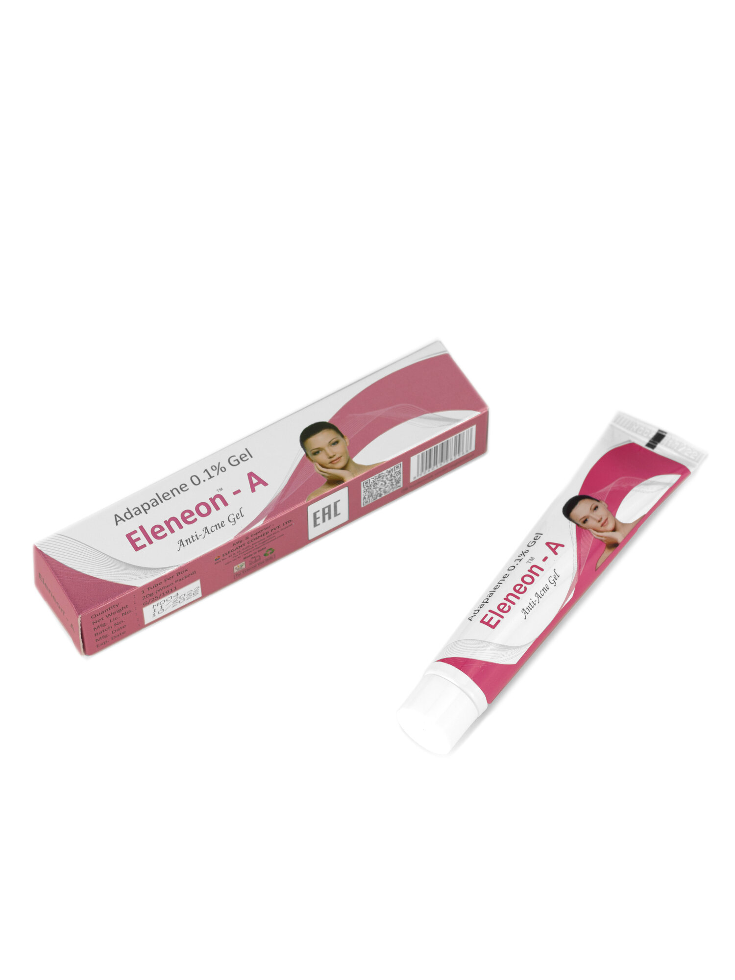 Гель эленеон-а с адапаленом 0,1% от акне и прыщей для всех типов кожи, 20 гр — фото 1