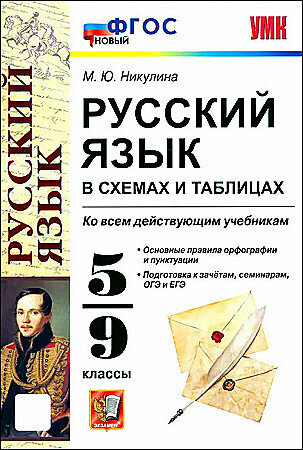 Никулина М. Ю. Русский язык в схемах и таблицах 5-9 кл. (Новый ФГОС) "Экзамен"