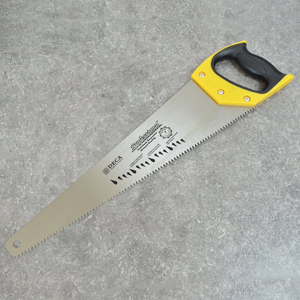 Пила ручная 18” (45см) стальное лезвие с 7 зубьями пластиковая ручка черно-желтый