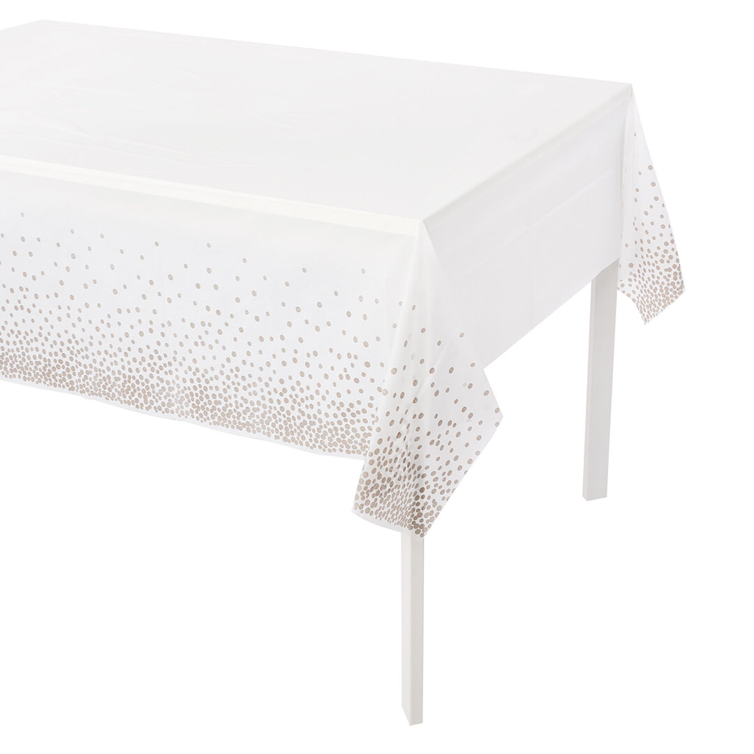 Bir martalik dasturxon, Konfeti, Oq/Kumush, 137x274 sm, 1