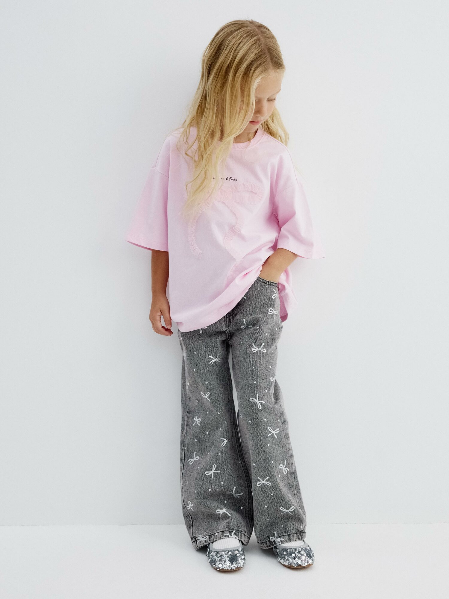 Джинсы Sela размер 116 серый деним