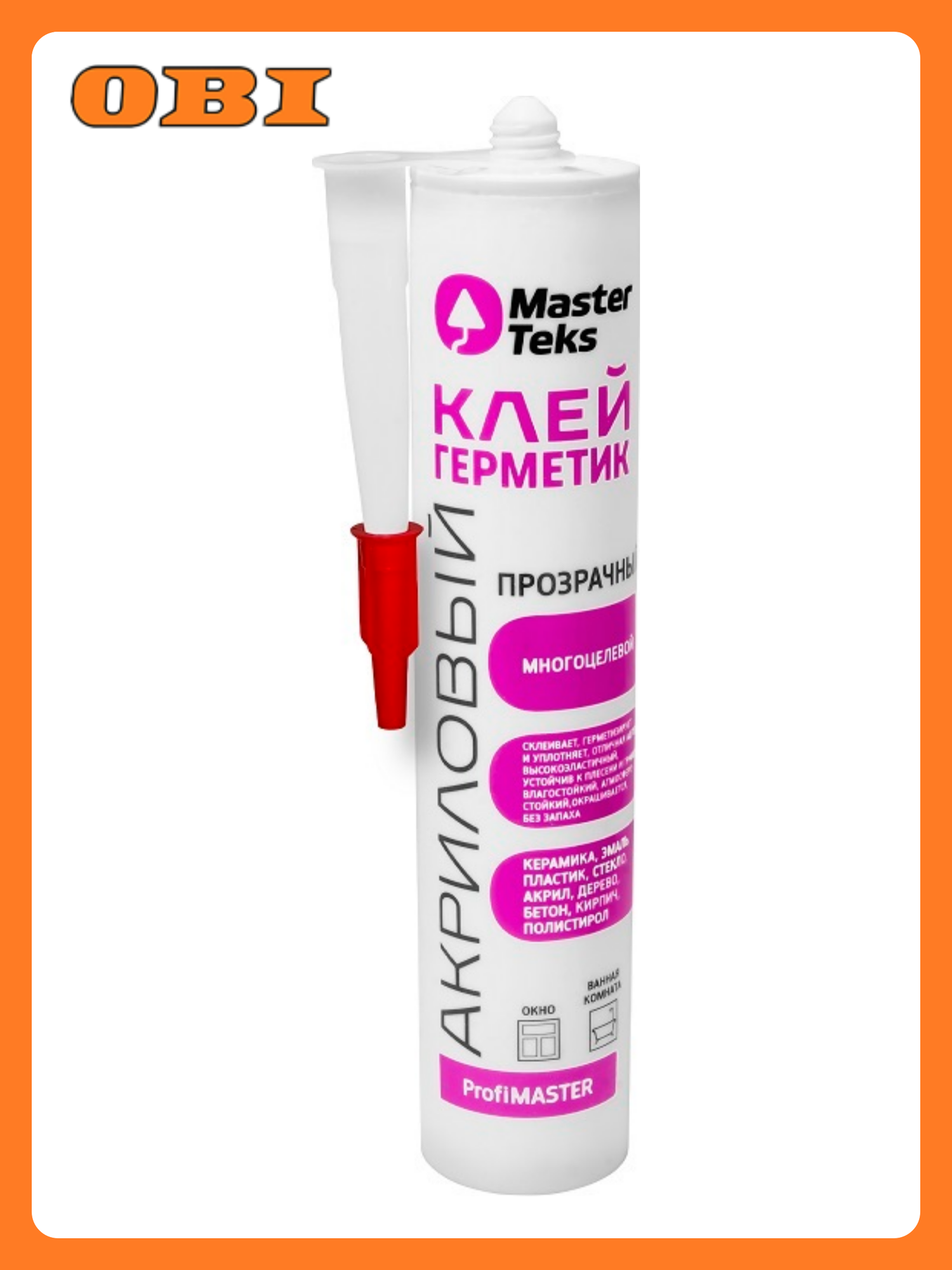 MasterTeks PM клей герметик акриловый многоцелевой 290 мл прозрачный