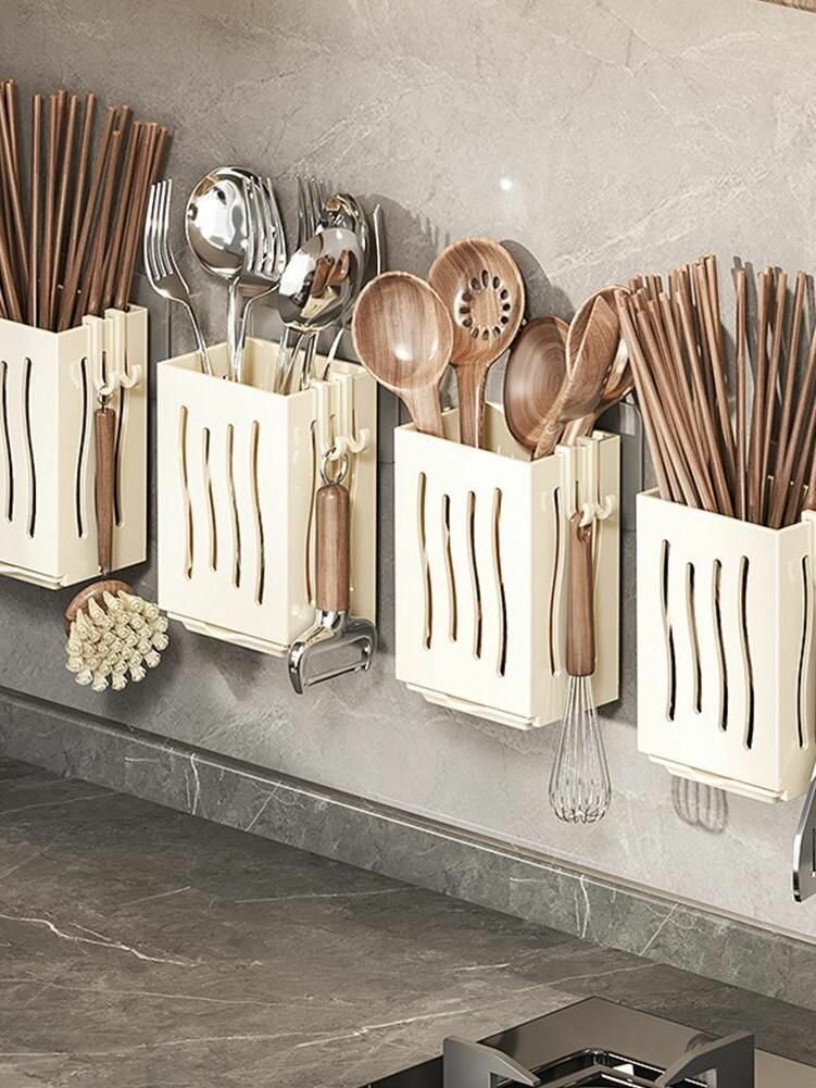 Держатель кухонный для организации пространства на кухне и хранения utensils, размеры 13x9x7 см, вес 120 г