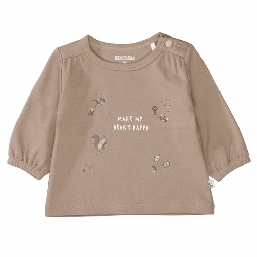 фото Лонгслив staccato, размер 56, коричневый, серый