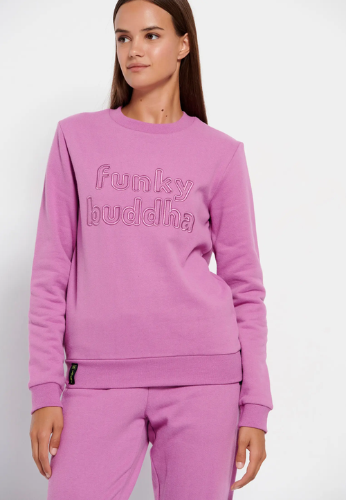 Толстовка Funky Buddha Crew neck sweatshirt with 3D embroidery, размер XS, фиолетовый