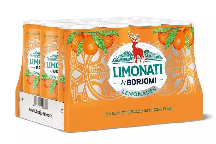 Лимонад Limonati by Borjomi Аджарский мандарин, 0.33 л, металлическая банка, 12 шт. - фотография № 1