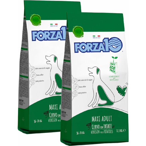 Сухой корм FORZA10 DOG MAINTENANCE ADULT MAXI для взрослых собак крупных пород с олениной и картофелем (12,5 кг + 12,5 кг)