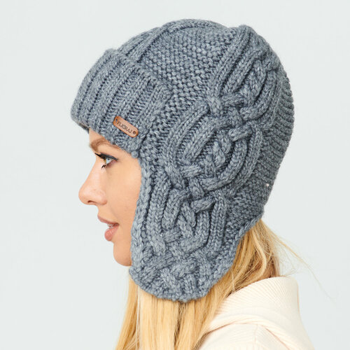 фото Шапка ушанка flioraj, размер 56-58, серый