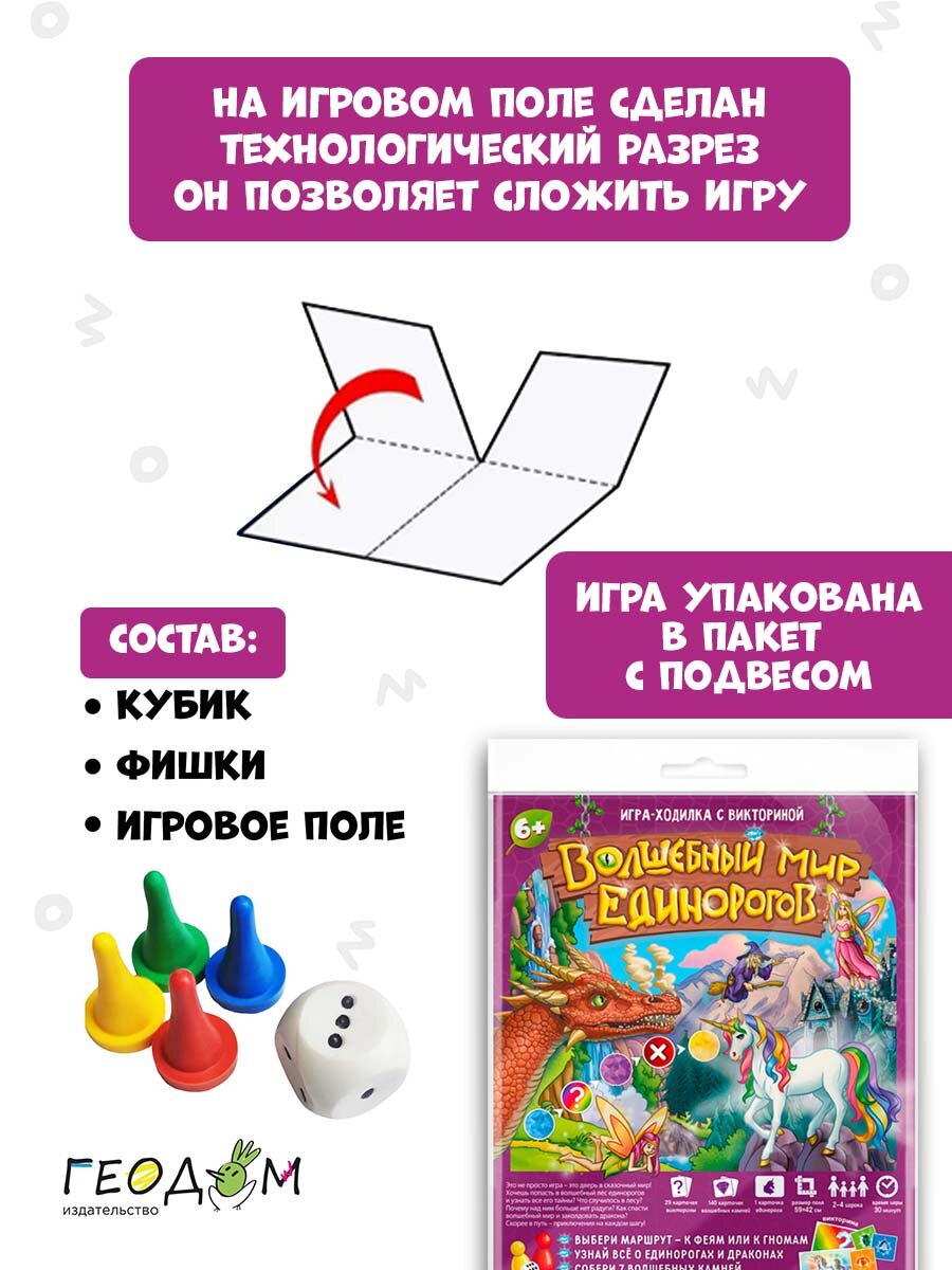 Игра-ходилка с викториной "Волшебный мир единорогов" Геодом - фото №7