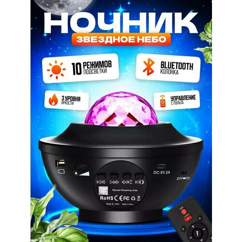 Светильник светильник настольный ночник звездное небо работа от сети разноцветный пульт ДУ в комплекте 2115₽