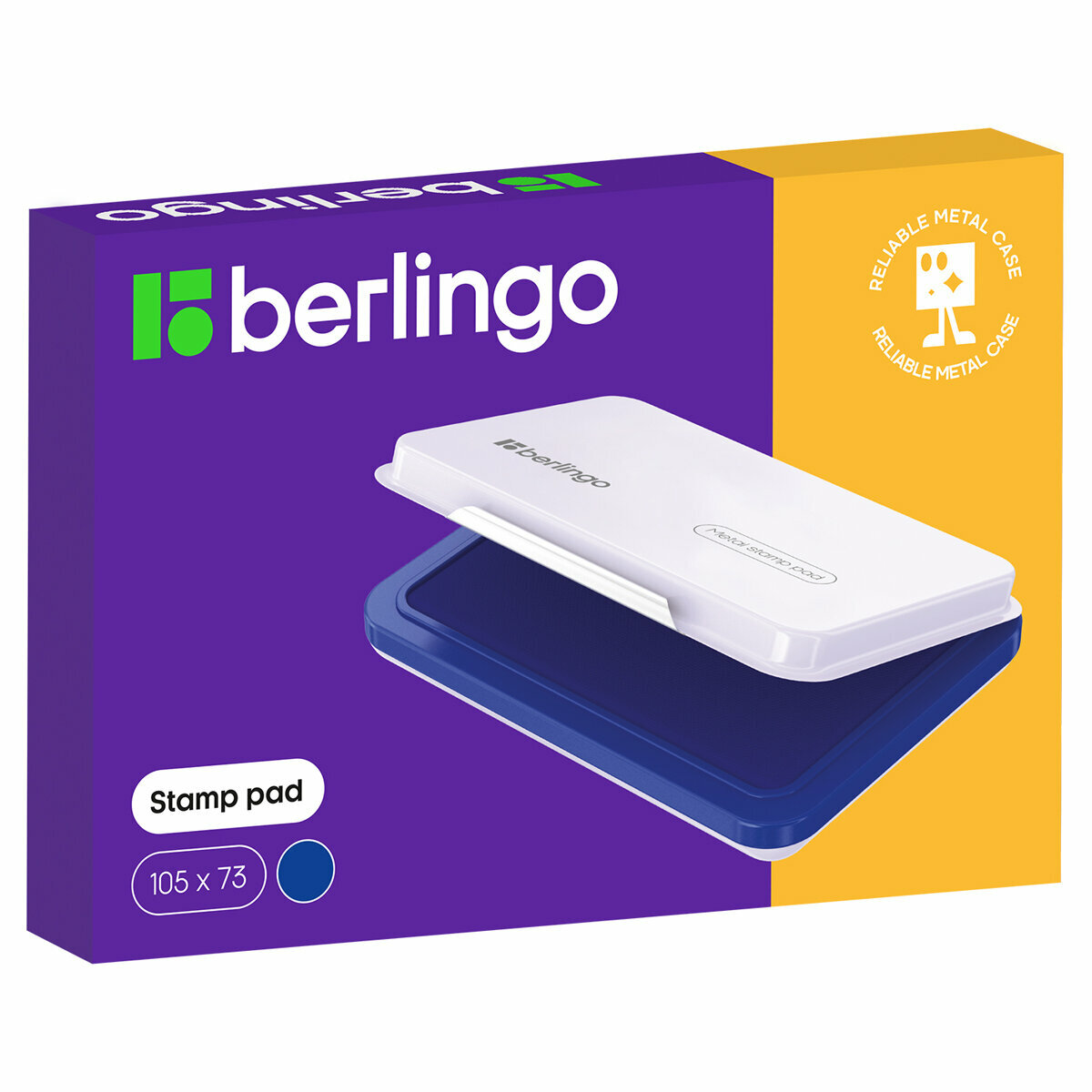 Штемпельные подушки Штемпельная подушка Berlingo, 105*73мм, синяя, металлическая — фото 6