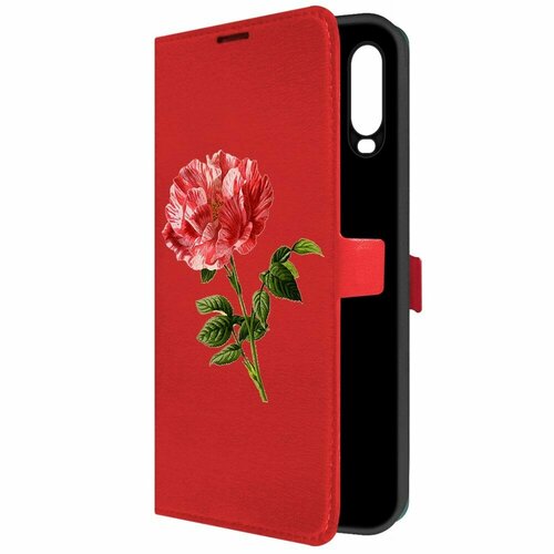 Чехол-книжка Krutoff Eco Book для Vivo Y12 Рисованная роза (красный)