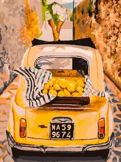 Картина по номерам «Машина с лимонами»