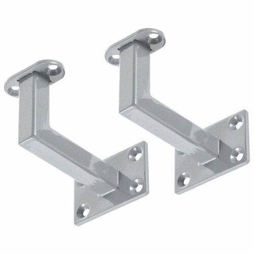 Кронштейн для поручня пристенный, 2 шт, светло-серый глянец