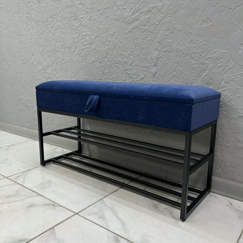 Изображение товара Банкетка в прихожую с мягким сиденьем, ящиком и полками для обуви