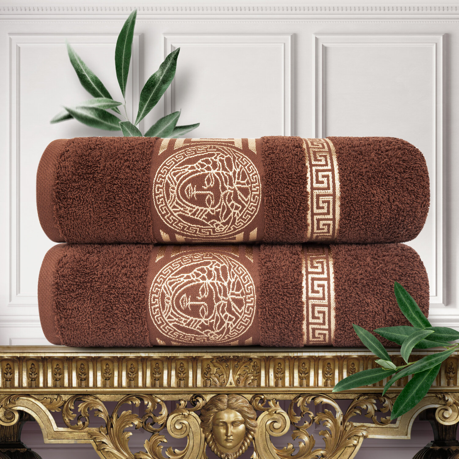 Eleganta Набор из 2 полотенец Pandora цвет: коричневый (50х80 см - 2 шт)