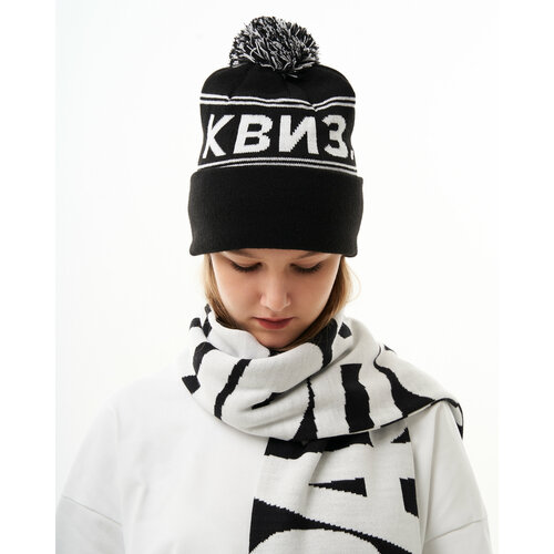 фото Шапка квиз, плиз!, размер единый, черный, белый