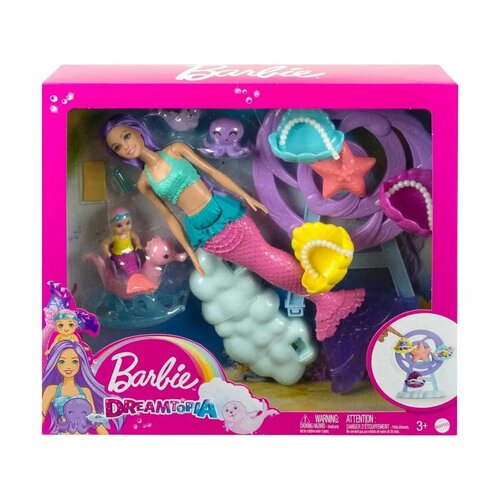 кукла barbie mermaid enchantress барби волшебница русалка Barbie Dreamtopia Mermaid Doll and Kids Playground - Барби Дримтопия Кукла-русалка и детская игровая площадка HLC30