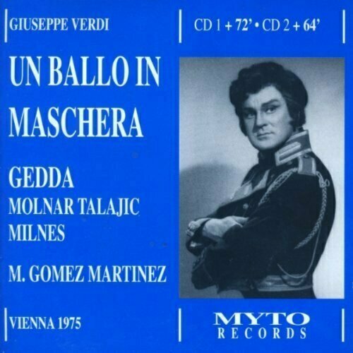 AUDIO CD Verdi: Un Ballo in maschera. / Gedda. 1975 audio cd rameau platee janine micheau nadine sautereau michel senechal nicolai gedda and jacques jansen