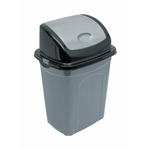 Ведро для мусора 7 л серо-черный 351₽