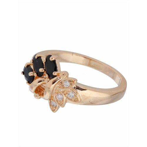 Кольцо помолвочное Lotus Jewelry, фианит, размер 19, черный