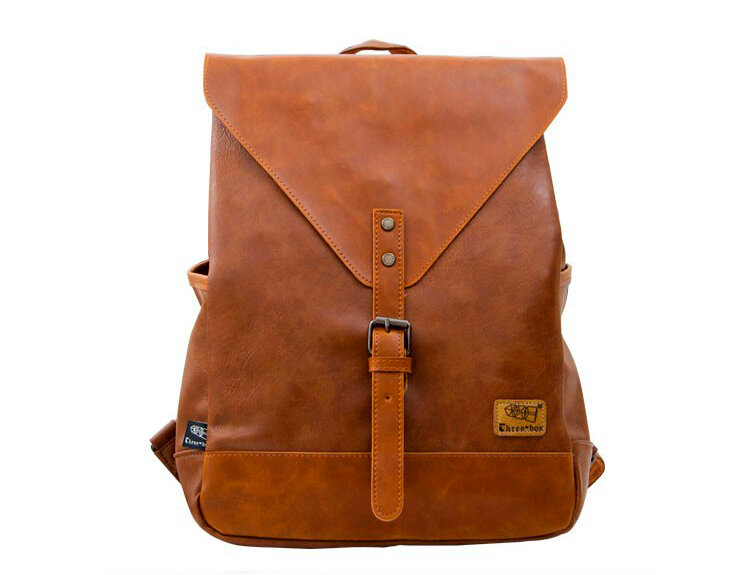 Рюкзак MyPads 3514 из качественной импортной эко-кожи светло-коричневого цвета необычный красивый модный компактный городской рюкзак для фотоаппарата и ноутбука Macbook Pro Air Xiaomi Lenovo HP Asus 15.6 дюйма