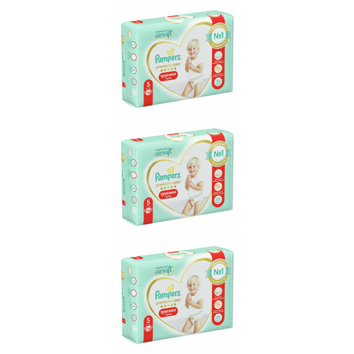 Pampers Подгузники-трусики детские Premium Care Pants для малышей 12-17 кг, 5 размер, 34 шт, 3 упаковки