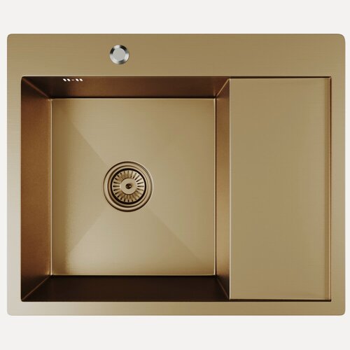 Изображение товара Мойка настол. монтаж 60х50 (3,0) лев. вып 3 1/2 MIXLINE PRO 20см с сифоном (бронза)