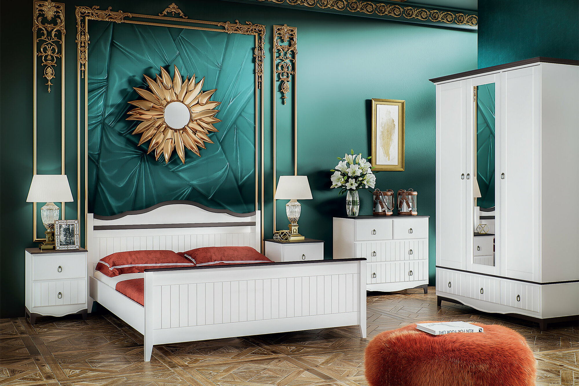 фото Спальный гарнитур Миф Вояж белый хх см