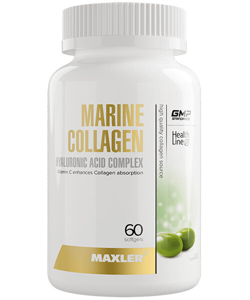 Морской коллаген с гиалуроновой кислотой Maxler 60 капс. (Без вкуса)