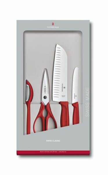 Набор кухонных ножей Victorinox Swiss Classic Kitchen (6.7131.4G) красный