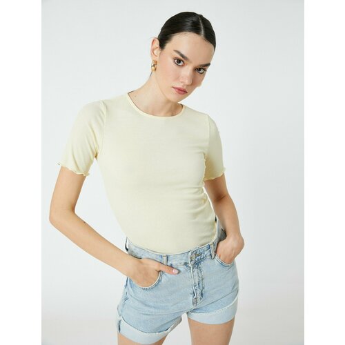 фото Лонгслив koton, размер l, желтый