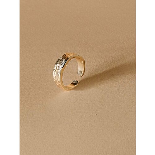 фото Кольцо кольцо, кристалл, безразмерное, ширина 5 мм, кристалл, безразмерное, ширина 5 мм, золотой 6.11 store