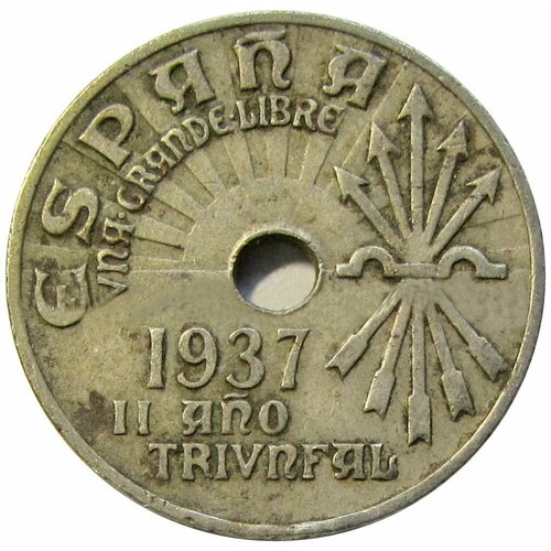 25 сентимо 1937 Испания Гражданская война ( 25 сантим ) клуб нумизмат монета цент саравака 1937 года бронза раджа чарльз брук
