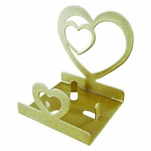 Подсвечник Сердце золото металл 65х56х73 см 639₽