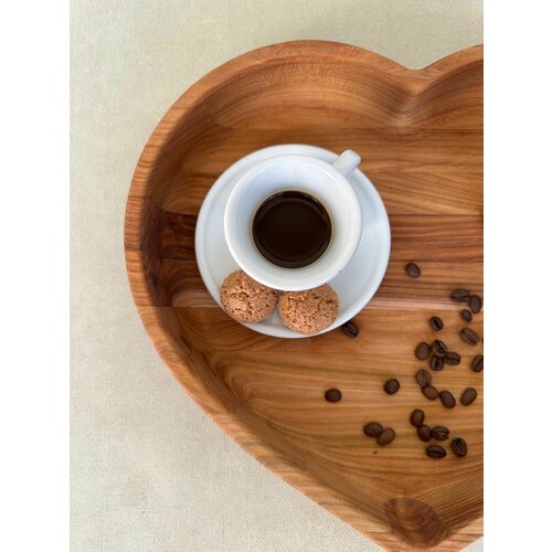 Поднос в форме сердца Карагач Большой (L) 26,5*29,5*4,5 см