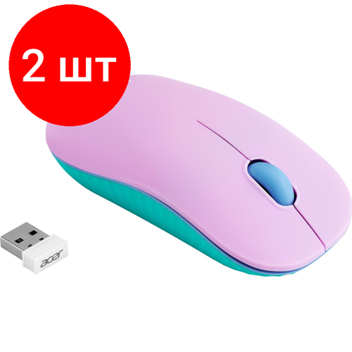 Комплект 2 штук Мышь компьютерная Acer OMR200 зелфиолет 1200dpi3but WLS ZL MCEEE021 335500₽