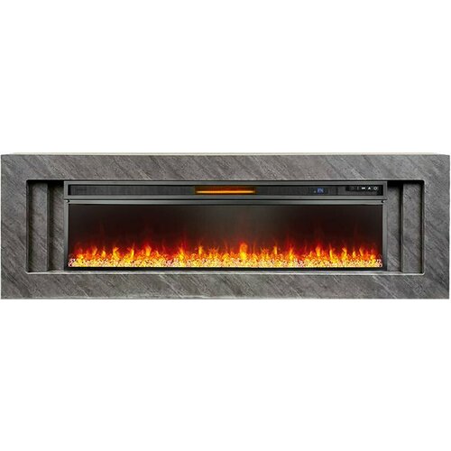 Электрокамин RoyalFlame Line 60 серый бетон с очагом Vision 60 LED, обогрев, пульт ДУ