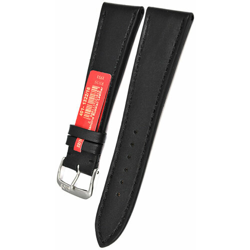 Ремешок Rios1931, фактура гладкая, полуглянцевая, матовая, размер 22/18 M, черный